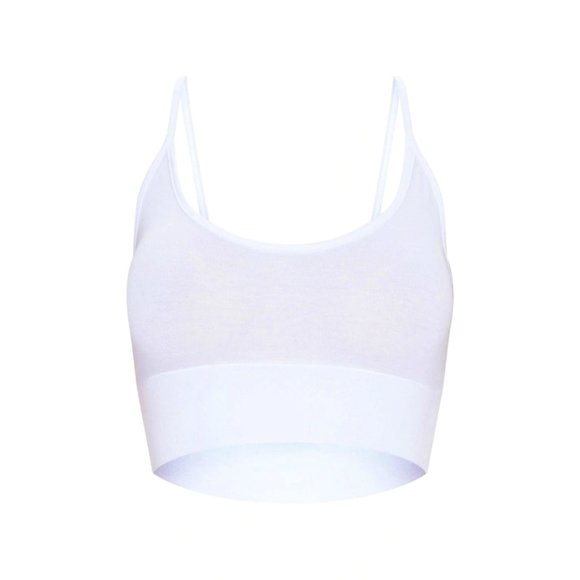 PrettyLittleThing White Jersey Elasticated Bralet | 2 - Picture 5 of 5